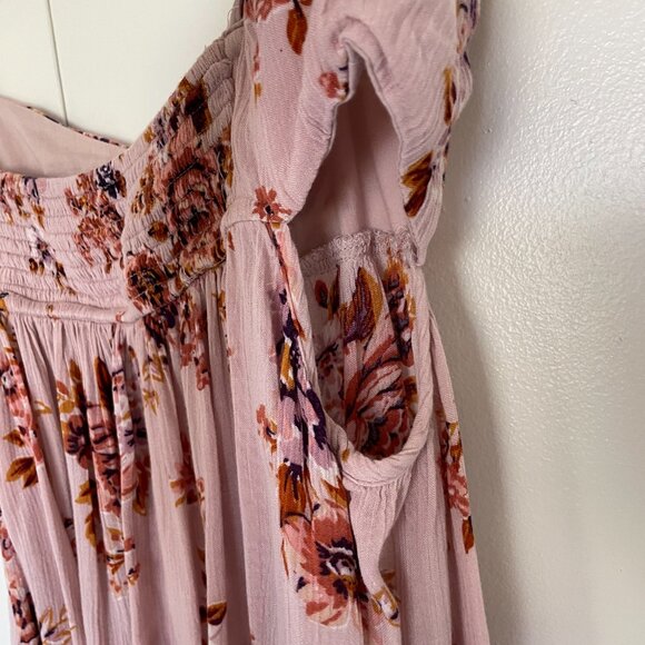 American Eagle Cold Shoulder Tie-Front Floral Spaghetti Strap Top Size M - Picture 5 of 13